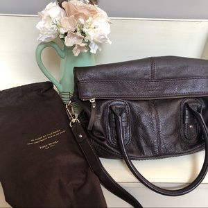 Kate Spade Chocolate Leather Fold Over Bag